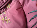 雪中飛羽絨服新年紅女士冬中老年新中式刺繡保暖獺兔毛領(lǐng)百搭羽絨衣外套 曬單實(shí)拍圖