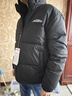 鴨鴨【高充絨203g】羽絨服男短款加厚反季冬季新款撞色連帽面包服外套 黑色 L (175) 曬單實(shí)拍圖