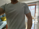 必行（bisual）男士純棉短袖t恤運(yùn)動打底衫男無痕內(nèi)衣V領(lǐng)緊身背心透氣吸汗衫男 短袖（海藍(lán)+銀灰） 2XL （適合140-160斤） 曬單實(shí)拍圖