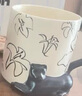 野獸派家居（tbh）都市野獸黑豹陶瓷浮雕馬克杯咖啡杯喝水杯子禮物 陶瓷浮雕馬克杯 黑豹與百合 320ml 曬單實(shí)拍圖