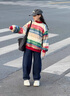 G.DUCKKIDS小黃鴨童裝親子裝毛衣秋冬套裝一家三四口針織衫母子女裝全家福裝 五彩斑斕加絨衛(wèi)衣 175 L 曬單實(shí)拍圖