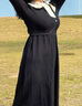 森女部落原創(chuàng)基礎(chǔ)針織打底內(nèi)搭長袖連衣裙女新款秋冬女裝 黑色單件（單件） M 曬單實拍圖
