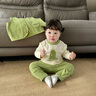幼歌（YOUGE）【竹節棉】嬰幼兒春季品柔軟馬甲小恐龍印花撞色圓領(lǐng)透氣T 米色打底衫 80 cm 曬單實(shí)拍圖