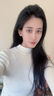 傾慕汐羽毛衣女2024秋冬長(zhǎng)袖中領(lǐng)內(nèi)搭修身韓版打底衫半高領(lǐng)套頭針織衫 黑色 均碼 曬單實(shí)拍圖