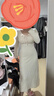 DGOV溫柔系v領(lǐng)針織連衣裙女春裝內(nèi)搭垂墜感長裙荷葉邊綁帶收腰包臀裙 杏色zt M 【90-100斤】 曬單實(shí)拍圖