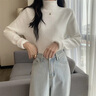 派吉鯊冬季加絨加厚保暖高領(lǐng)針織衫上衣慵懶風(fēng)內(nèi)搭毛衣打底衫女 白色 2XL 【建議110-120斤】 曬單實(shí)拍圖