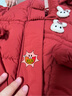 班喜迪女童棉服冬裝2025新款兒童加絨夾棉保暖外套寶寶洋氣棉襖棉衣冬季 紅色 90 cm 曬單實(shí)拍圖
