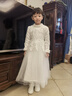 德夫阿可兒童禮服女童公主裙小主持人高端鋼琴演出大童長(cháng)裙學(xué)生秋冬季加厚 CR683長(cháng)款長(cháng)袖白色【加絨】 130 (建議41-50斤) 曬單實(shí)拍圖