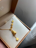 CRD克徠帝黃金項鏈玲瓏塔鏈墜小福牌足金999套鏈送節日禮物 15g 曬單實(shí)拍圖