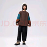 EBAER兒童圓領(lǐng)毛衣保暖抗起球男女童秋冬上衣針織衫 麒麟褐 130cm  曬單實拍圖