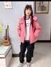 G.DUCKKIDS女童棉服冬裝2025新款洋氣兒童加厚羽絨棉衣大童女孩短款棉襖外套 粉紅色 160 cm 曬單實(shí)拍圖