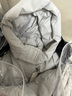 德瑪納少年感耐穿冬款連帽前胸大口袋裝飾工裝羽絨服外套女 石膏白 M  曬單實拍圖
