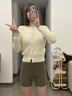 MAIA ACTIVE 夏練系列奶霜韌短短褲 高腰騎行褲3分運動短褲瑜伽健身褲51LG08 梧桐綠麻花 S 曬單實拍圖