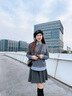 玖姿·安娜蔻MIU系學(xué)院風(fēng)100%澳毛假兩件針織衫女2025春季新款 灰色 M 曬單實拍圖