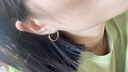 周六福簡約圓形黃金耳圈耳環(huán)女生日禮物計(jì)價(jià)A0913144一對約1.63g 曬單實(shí)拍圖