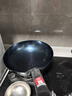 章丘鐵鍋手工鍛打鍋無涂層物理不粘鍋炒鍋圓底炒菜鍋三環(huán)馮師傅三萬錘以上 古法烤藍(已干燒） 32cm 曬單實拍圖