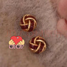 復(fù)古氣質(zhì)美拉德色滴釉麻花耳釘女秋冬輕奢感耳環(huán)小眾設(shè)計(jì)耳飾 酒紅色-麻花邊 曬單實(shí)拍圖