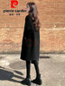 皮爾卡丹（pierre cardin）官方品牌旗艦女裝毛呢大衣女中長(cháng)款毛呢時(shí)尚休閑雙面毛呢冬季加厚 黑色 XL 125-140斤 曬單實(shí)拍圖