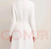 音兒（YINER）Goodland美地2024冬季新款小香風(fēng)釘珠裝飾羊毛混紡收腰連衣裙 奶油白 M 曬單實(shí)拍圖