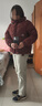 鴨鴨短款羽絨服女2024年冬季新款時尚連帽面包服加厚保暖小個子外套 紅色 S 曬單實拍圖