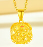 中國黃金（CHINA GOLD）黃金項鏈女足金小方糖吊墜鎖骨鏈掛墜七夕情人節(jié)禮物送女朋友老婆 【送女友】小方糖吊墜 約1.4-1.5g【贈銀鏈】 曬單實拍圖