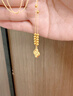 中國(guó)黃金（CHINA GOLD）K金項(xiàng)鏈四葉草圓珠吊墜鎖骨鏈送媽媽送老婆生日禮物情人節(jié)禮物 約1g 曬單實(shí)拍圖
