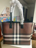 博柏利（BURBERRY）【禮物】女包 格紋拼皮革中號托特手提包 曬單實(shí)拍圖