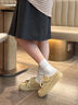 natursun袋鼠鞋拖鞋女夏季2025新款半拖增高穆勒鞋厚底軟底勃肯鞋包頭拖鞋 黃色 38 曬單實(shí)拍圖