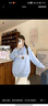LDBE藍色連帽衛(wèi)衣女2025新款秋冬加絨加厚小眾設計感慵懶風寬松外套潮 奶藍色【秋冬加絨】 L （95-110斤） 曬單實拍圖