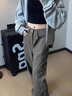 楠笙記咖色水洗工裝牛仔褲男士春秋季寬松直筒微喇美拉德復(fù)古休閑長(zhǎng)褲子 咖色 XL 曬單實(shí)拍圖
