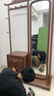 振林新中式實(shí)木掛衣架落地臥室家用帶旋轉鏡子一體衣帽架全身鏡置物架 胡桃色（旋轉鏡子）包安裝 曬單實(shí)拍圖