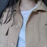 FSHE2025夏季新款長(zhǎng)袖短款工裝外套女設(shè)計(jì)感小眾春秋復(fù)古港味別致上衣 卡其色 S 曬單實(shí)拍圖