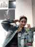 DGOV美式水洗做舊牛仔外套女秋季2025年新款潮流寬松長(cháng)袖夾克上衣女 復古藍 S 建議 80-100斤 曬單實(shí)拍圖