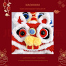 宙馨中國風(fēng)原創(chuàng  )蛇年純手工虎頭帽子秋冬保暖新年喜慶醒獅老虎兒童毛線(xiàn) 新年醒獅帽-成人建議8歲以上 紅色 曬單實(shí)拍圖