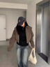 DGOV早秋外套女2025新款棕色短款?yuàn)A克上衣初秋美拉德穿搭慵懶風(fēng)棒球服 棕色外套zt S 【80-95斤】 曬單實(shí)拍圖