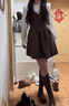 伊琦蕾（YIQILEI）美拉德套裝女2025春秋新款韓版洋氣西裝外套襯衫搭配連衣裙三件套 襯衫+連衣裙 兩件套 M 建議80-100斤 曬單實(shí)拍圖