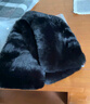 時(shí)尚風(fēng)格袋鼠仿貂毛圍巾男士中老年人爸爸毛絨加厚爺爺防寒老頭圍脖男冬季保暖 黑色 100cmX12cm 曬單實(shí)拍圖