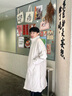 BJHG文韜同款不計后果冬季防風(fēng)白鴨絨中長款羽絨服新款男過膝情侶外套 米杏色 M （160-200斤） 曬單實拍圖