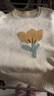 三彩2024秋季新款花朵針織衫泡泡袖圓領(lǐng)套頭毛衫甜美小衫女 米白色 S 155/80A 曬單實(shí)拍圖