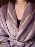 貓人（MiiOW）珊瑚絨睡袍秋冬季長(cháng)款加厚加絨保暖甜美愛(ài)浴袍晨袍韓版大碼女士 女袍V密淡紫 L 曬單實(shí)拍圖