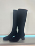 萊爾斯丹秋冬新款優(yōu)雅粗跟長(cháng)靴高跟長(cháng)筒彈力顯瘦保暖絨面女靴5T53102 黑色 BKF 37 曬單實(shí)拍圖