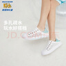 Skechers斯凱奇兒童涼鞋女童洞洞鞋拖鞋夏季透氣大童一腳蹬沙灘鞋308006L 白色/多彩色/WMLT 35 曬單實(shí)拍圖