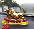 索飾輕奢汽車(chē)擺件大金牛車(chē)內裝飾車(chē)載男士車(chē)內高端擺件香薰中控臺裝飾 大花?！窘鹕?虎眼石】 曬單實(shí)拍圖
