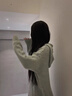 派吉鯊連帽針織連衣裙女秋冬裝新款中長款慵懶風加厚浣熊絨套頭毛衣裙 米白色 S 建議70-95斤 曬單實拍圖