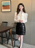 Mandy Zhang法式浪漫蝴蝶結飄帶襯衫女春秋設計感亮片蕾絲長(cháng)袖上衣 燕麥米白 S 曬單實(shí)拍圖