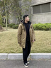 361°中長(cháng)款連帽棉衣男士冬季新款棉服加厚保暖爸爸冬裝棉襖子休閑外套 黑色 XL 曬單實(shí)拍圖