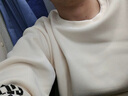 粉媚夢(mèng)加絨衛衣男士圓領(lǐng)秋冬長(cháng)袖t恤衣服男裝冬季新款打底衫保暖上衣 圓領(lǐng)英文加絨衛衣黃杏色 XL 【建議130斤以?xún)取?曬單實(shí)拍圖