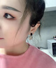 禾匠輕奢925純銀鋯石耳釘2025新款女士高級感紀念生日禮物送女友老婆 幾何黑色款 曬單實(shí)拍圖