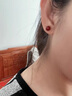 YIZUN. CHOMEL999銀針耳釘女安可拉紅珍珠耳環(huán)正圓秋冬高級(jí)感復(fù)古氣質(zhì)過年耳飾 紅色扁圓珍珠耳釘-10MM-999銀針 曬單實(shí)拍圖