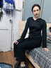 闊腿褲女秋冬季2024新款高腰加絨直筒小個子休閑燈芯絨褲子 黑色-無口袋 常規(guī) L 【110-125斤】 曬單實拍圖